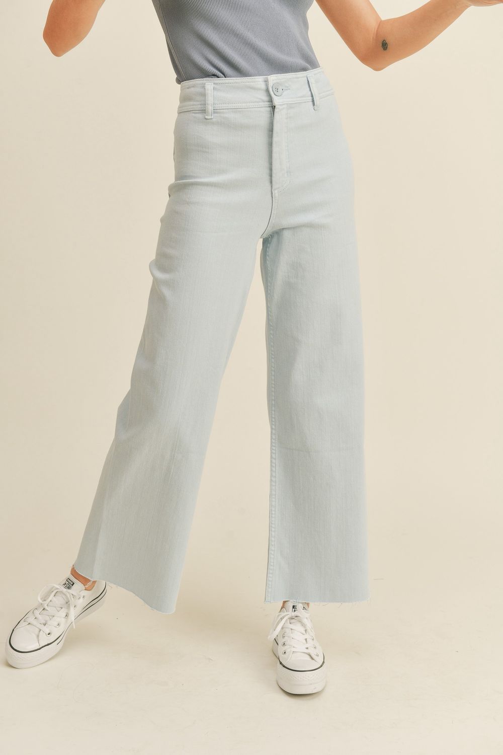 Right Behind You Wide Leg Pants - Denim