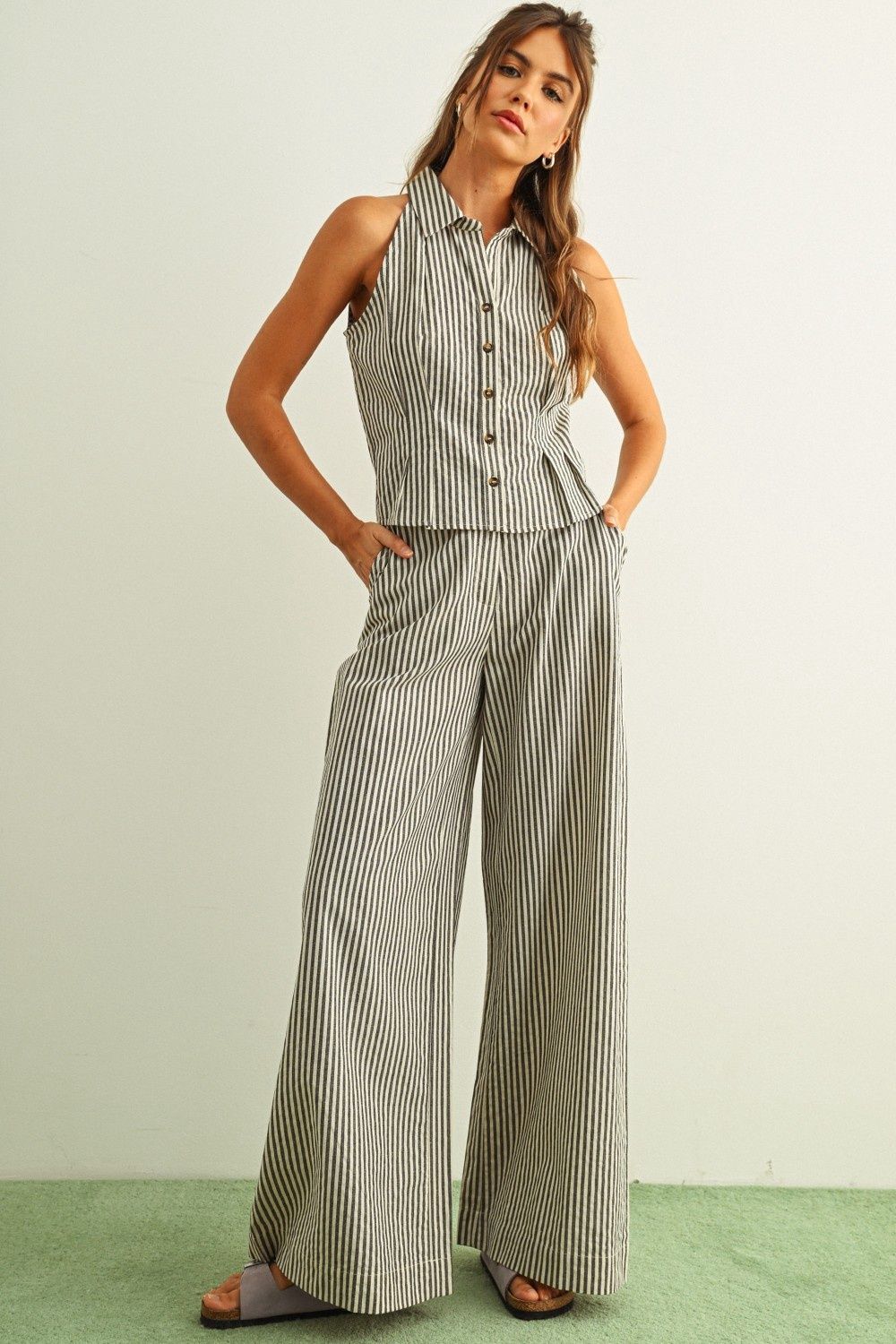 Worth It Tie Shoulder Sleeveless Top - Navy