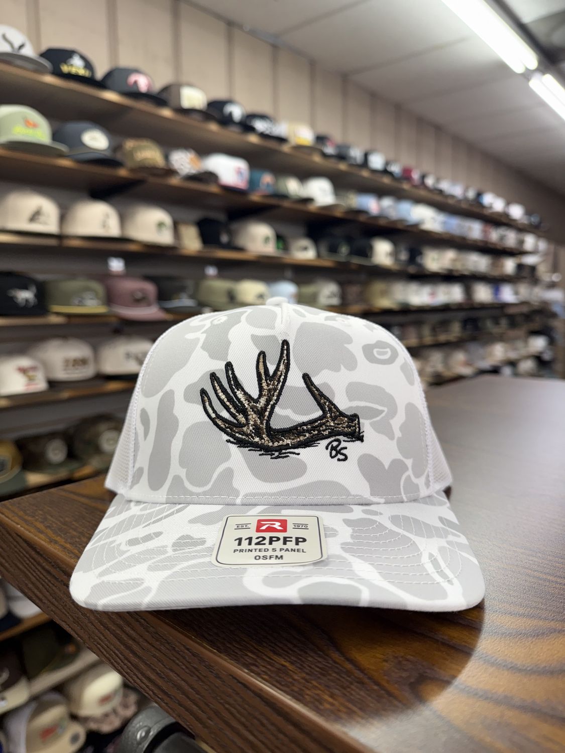 Antler Shed Trucker Hat - Blizzard Duck Camo