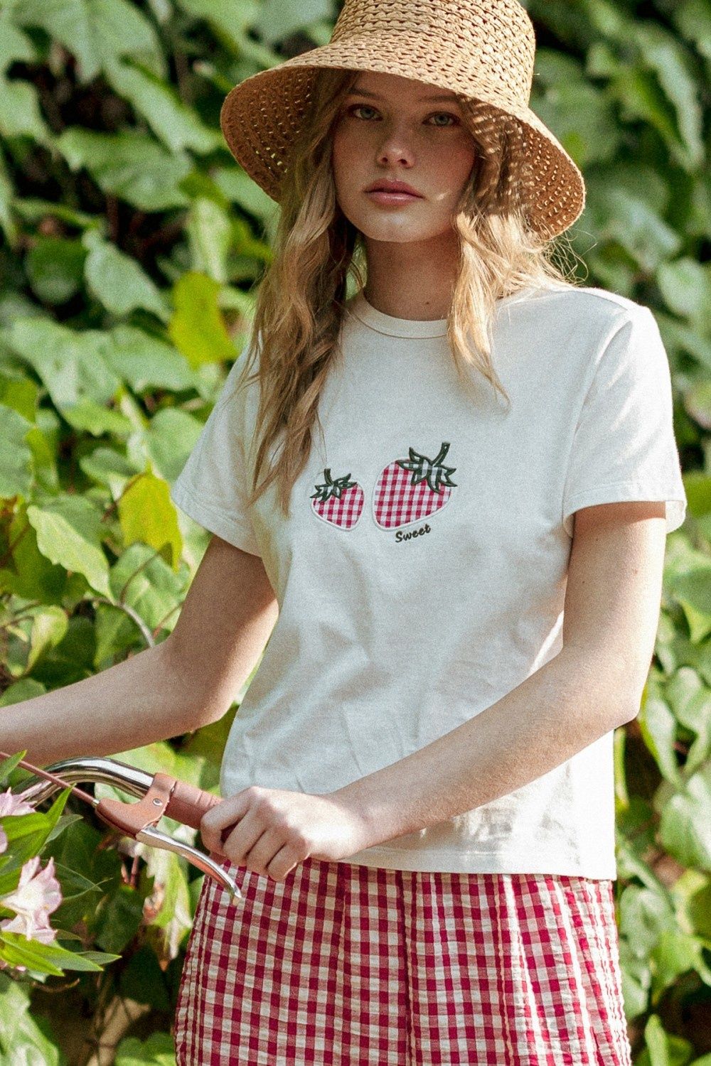 Strawberry Patch Short Sleeve T-Shirt - White/Red