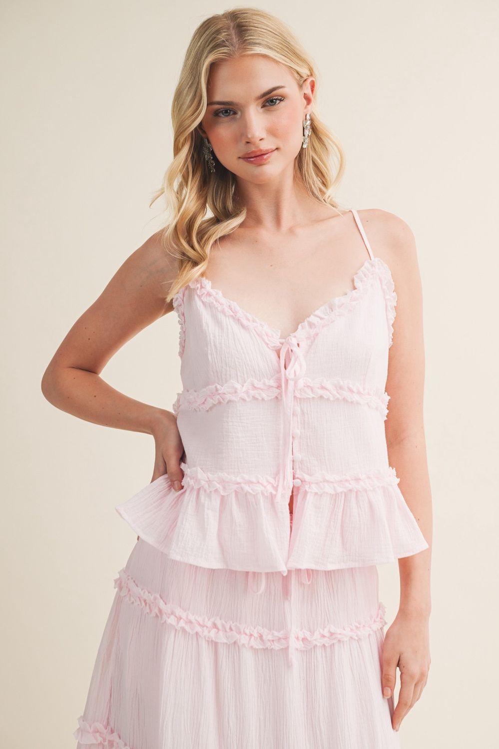 The Wait Sleeveless Top - Water Pink