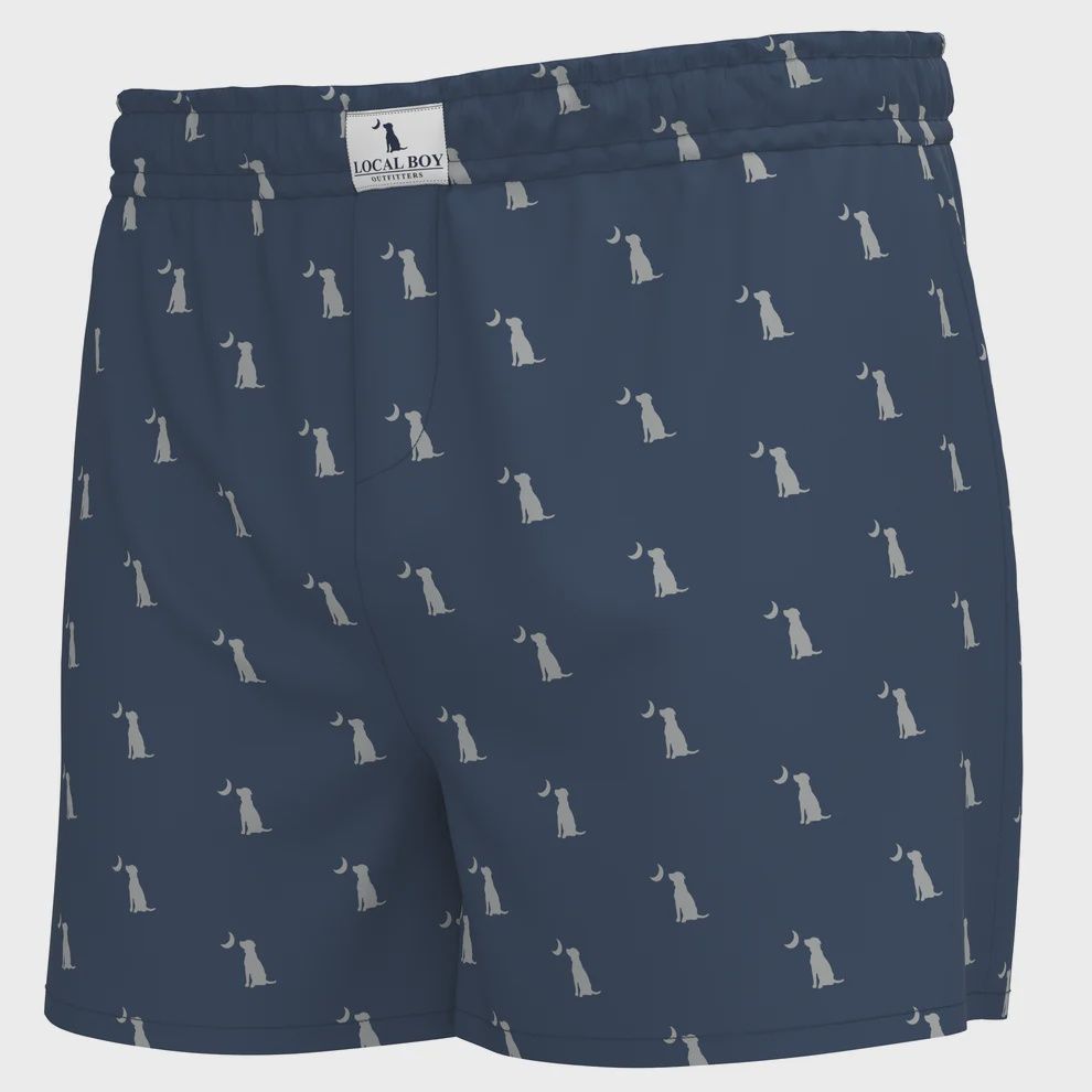 Boxer Shorts - Cobalt Dog &amp; Moon
