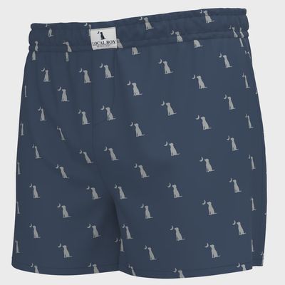 Boxer Shorts - Cobalt Dog &amp; Moon