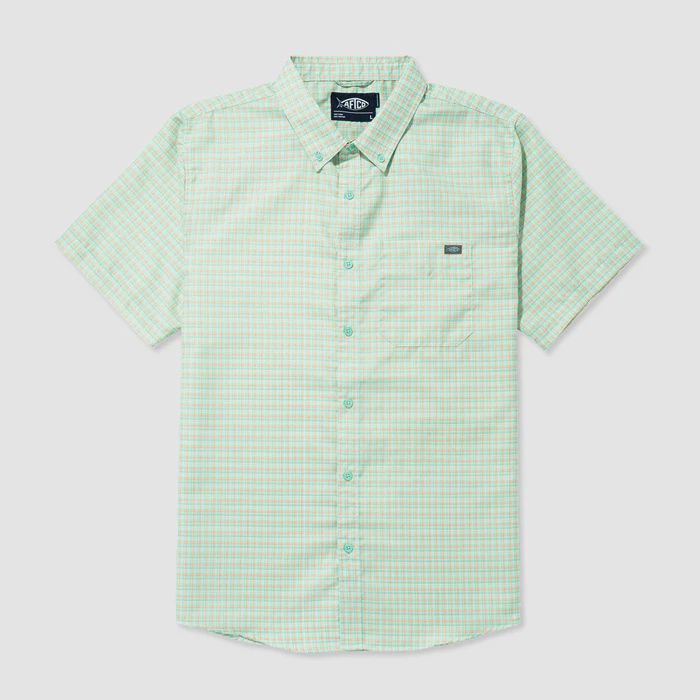 Dorsal Short Sleeve Button Down Shirt - Aqua Glass