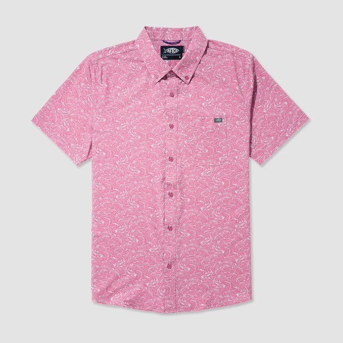 Boatbar Short Sleeve Button Down Shirt - Wild Rose
