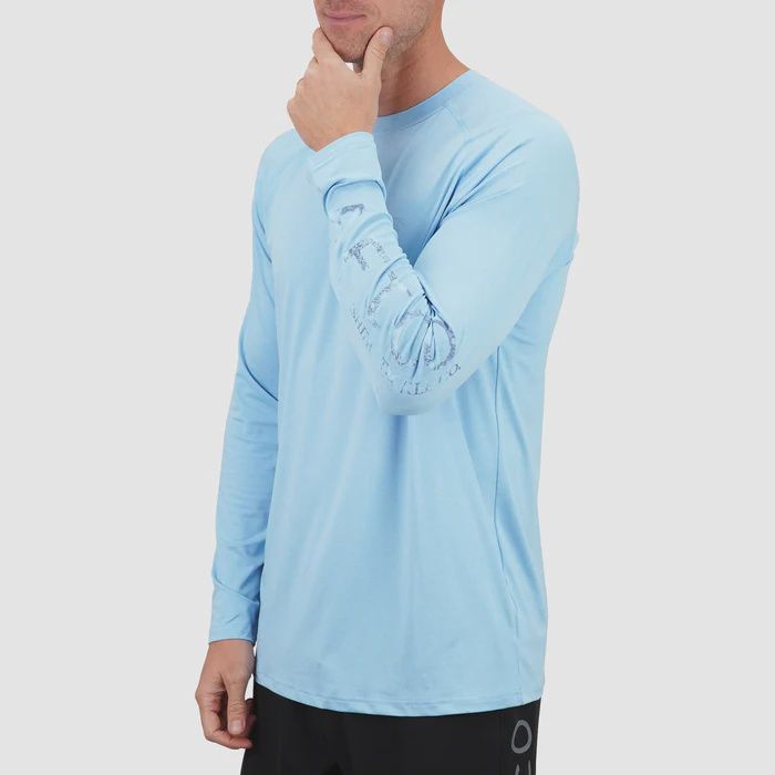 Samurai Sun Protection Hoodie Shirt - Airy Blue Heather