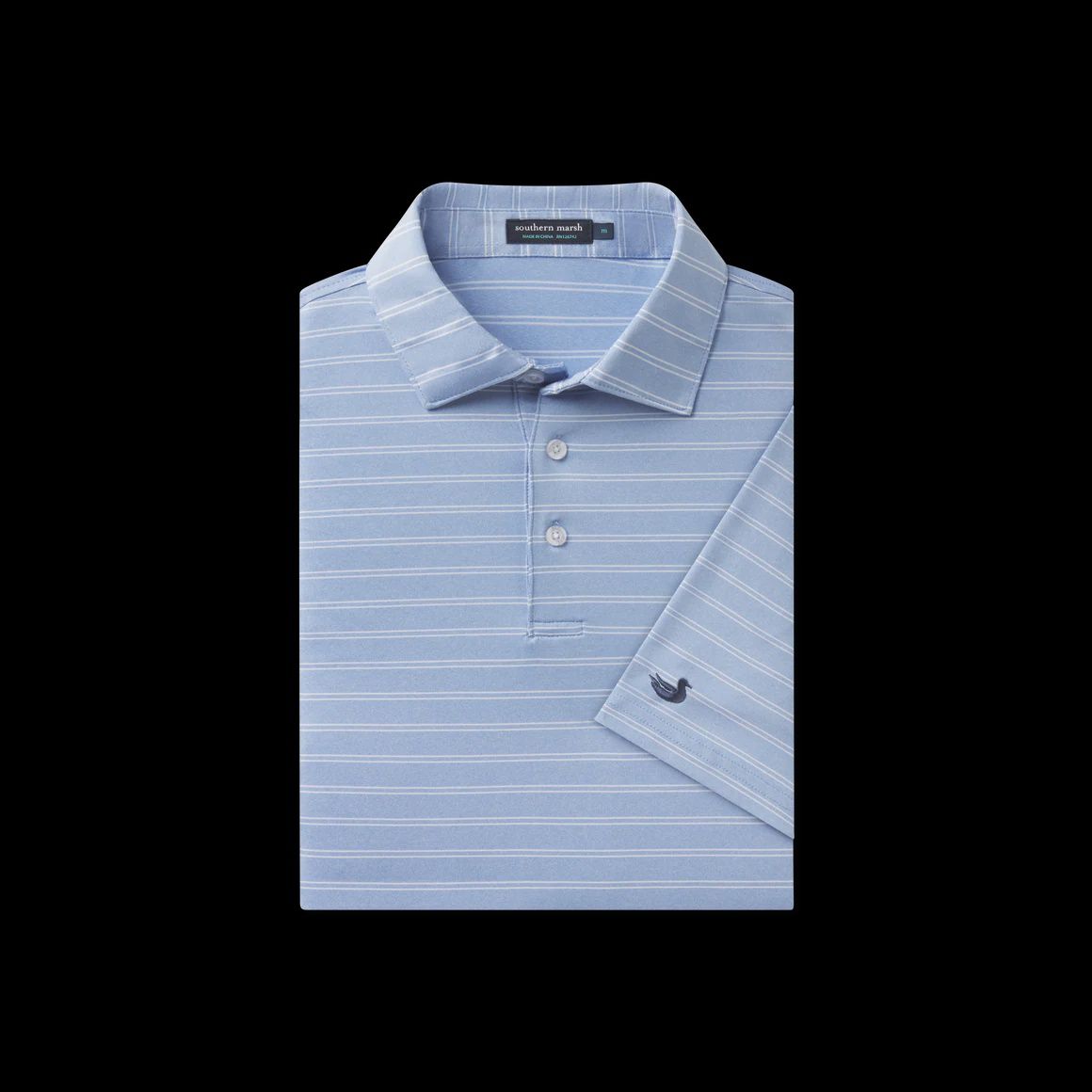 Newcastle Stripe Featherlight Polo - French Blue