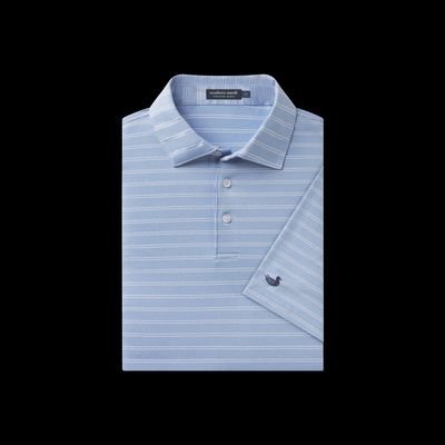 Newcastle Stripe Featherlight Polo - French Blue
