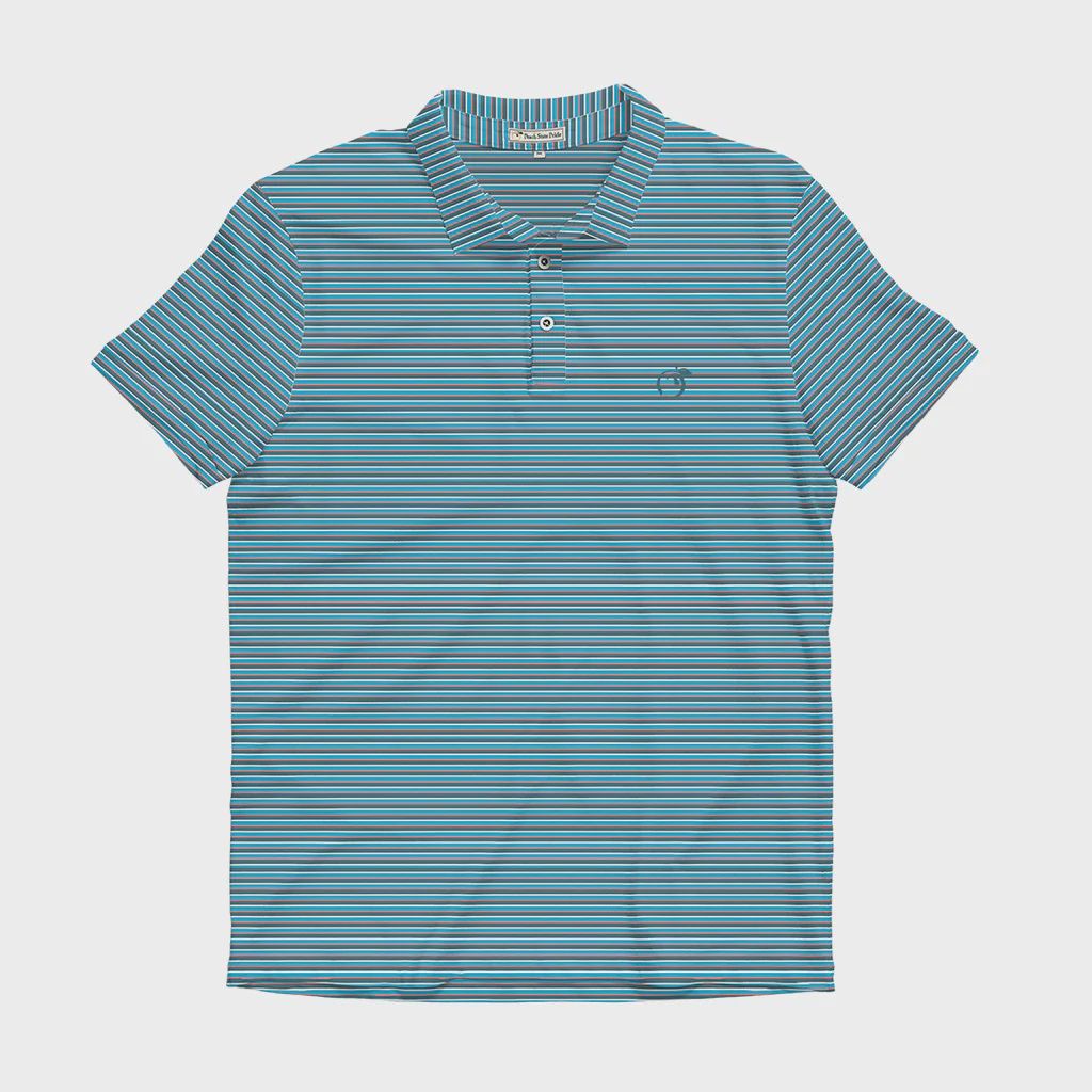 Heathered Drift Performance Polo - Horizon/Hydro/White