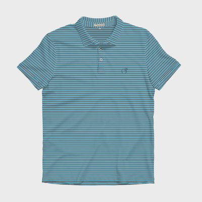 Heathered Drift Performance Polo - Horizon/Hydro/White