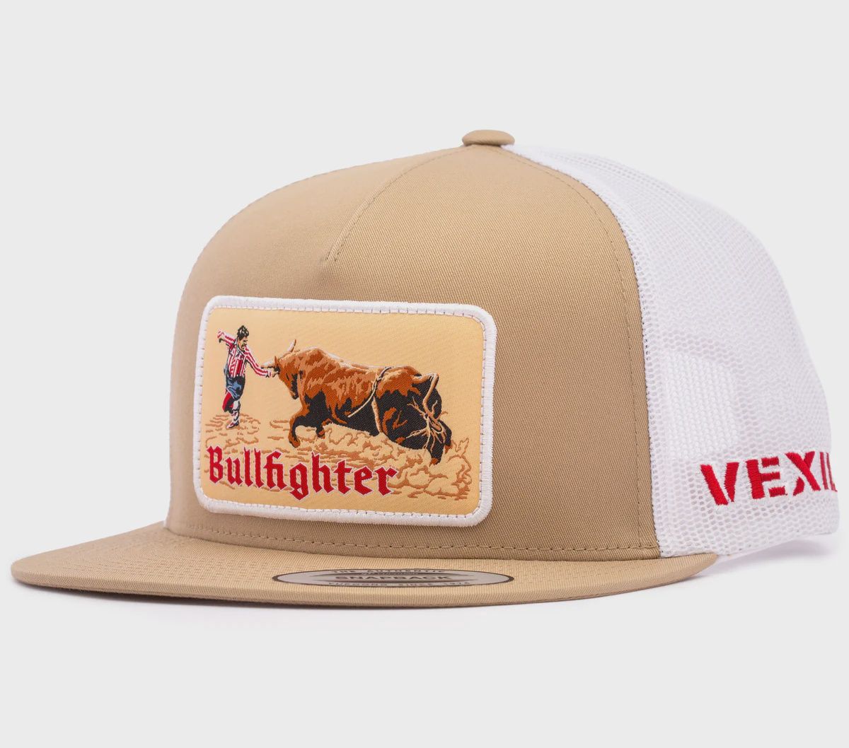 Bullfighter Logo Hat - Khaki/White
