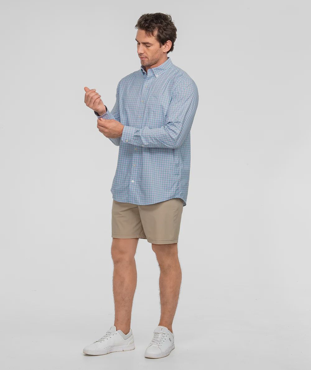 Seaside Plaid Long Sleeve Button Down - Zephyr