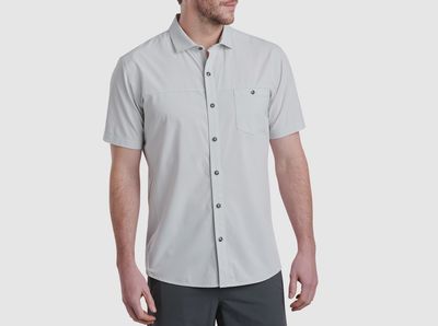 Optimizr Short Sleeve Button Down - Overcast