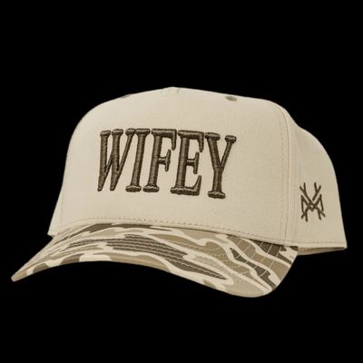 Wifey Trucker Hat-  Field Camo/ Natural