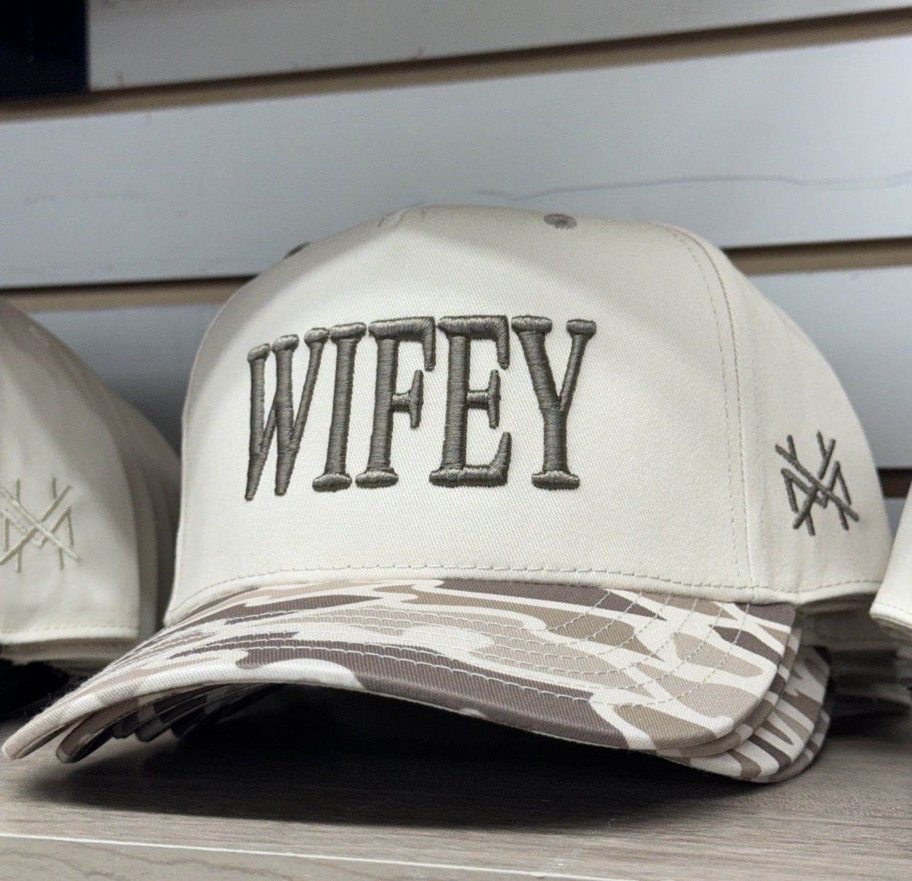 Wifey Trucker Hat - Camo Retro/White