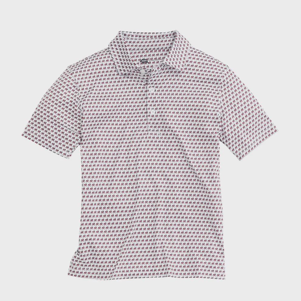UGA Standing Bulldog Printed Polo - White
