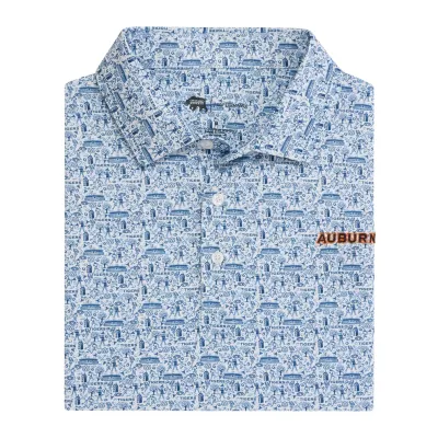 Auburn Icons Printed Performance Polo - White