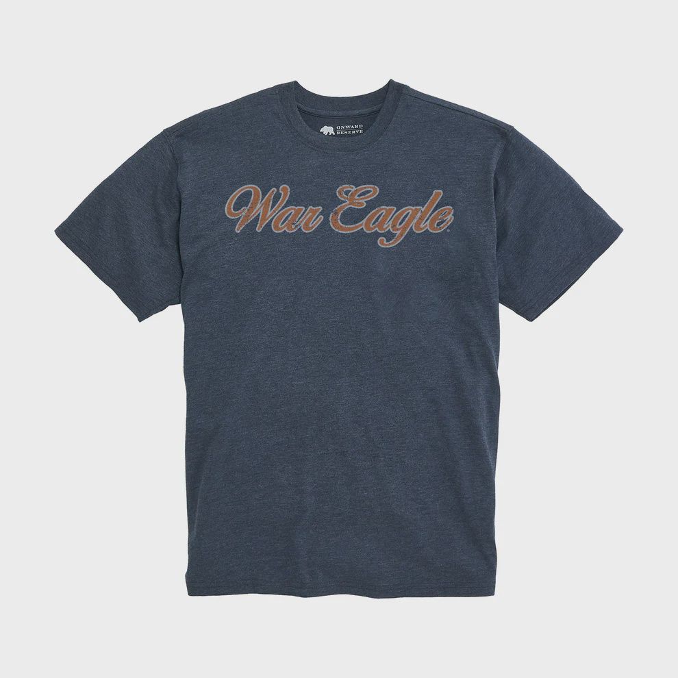 War Eagle Script Vintage Wash Short Sleeve Tee - Dark Denim