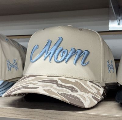 Mom Trucker Hat - Field Camo/Natural/Light Blue