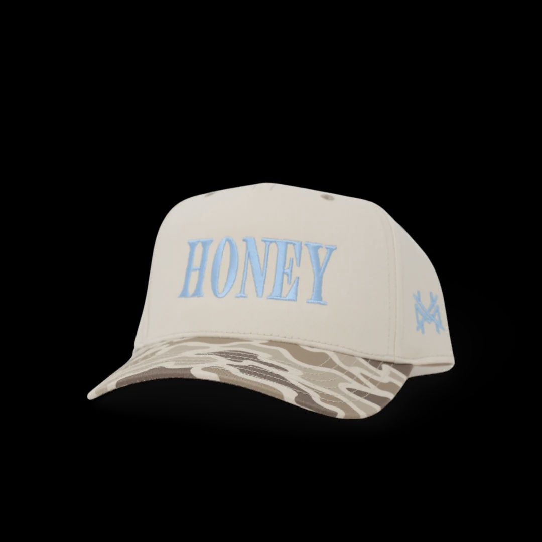Honey Trucker Hat - Retro Field Camo/ Natural/ Blue