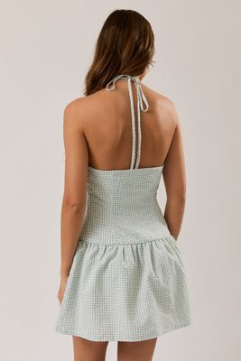 Loved By You Mini Dress - Sage Gingham