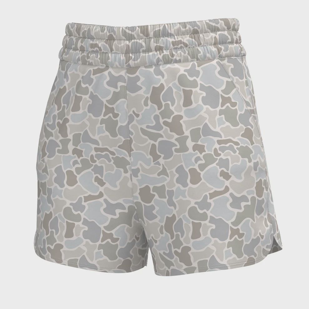 High Waisted Volley Shorts - Forest Camo Saltwater