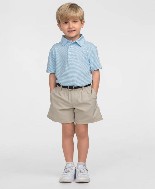 Boy's Heather Madison Polo - Alaskan Blue
