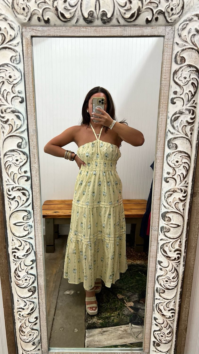 To Be Yours Midi Dress - Lemon