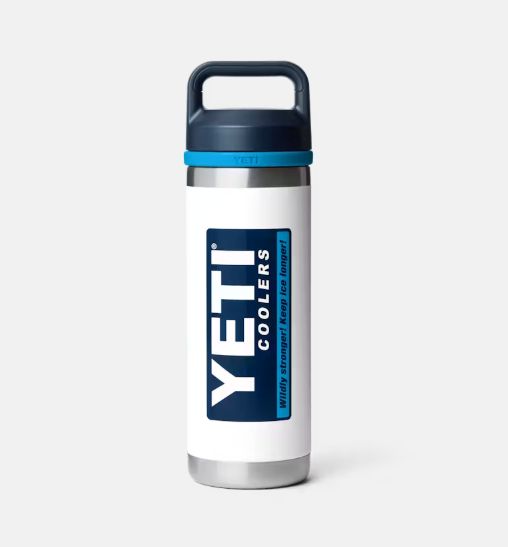 Rambler 18oz Bottle W/ Chug Cap - White/Blue