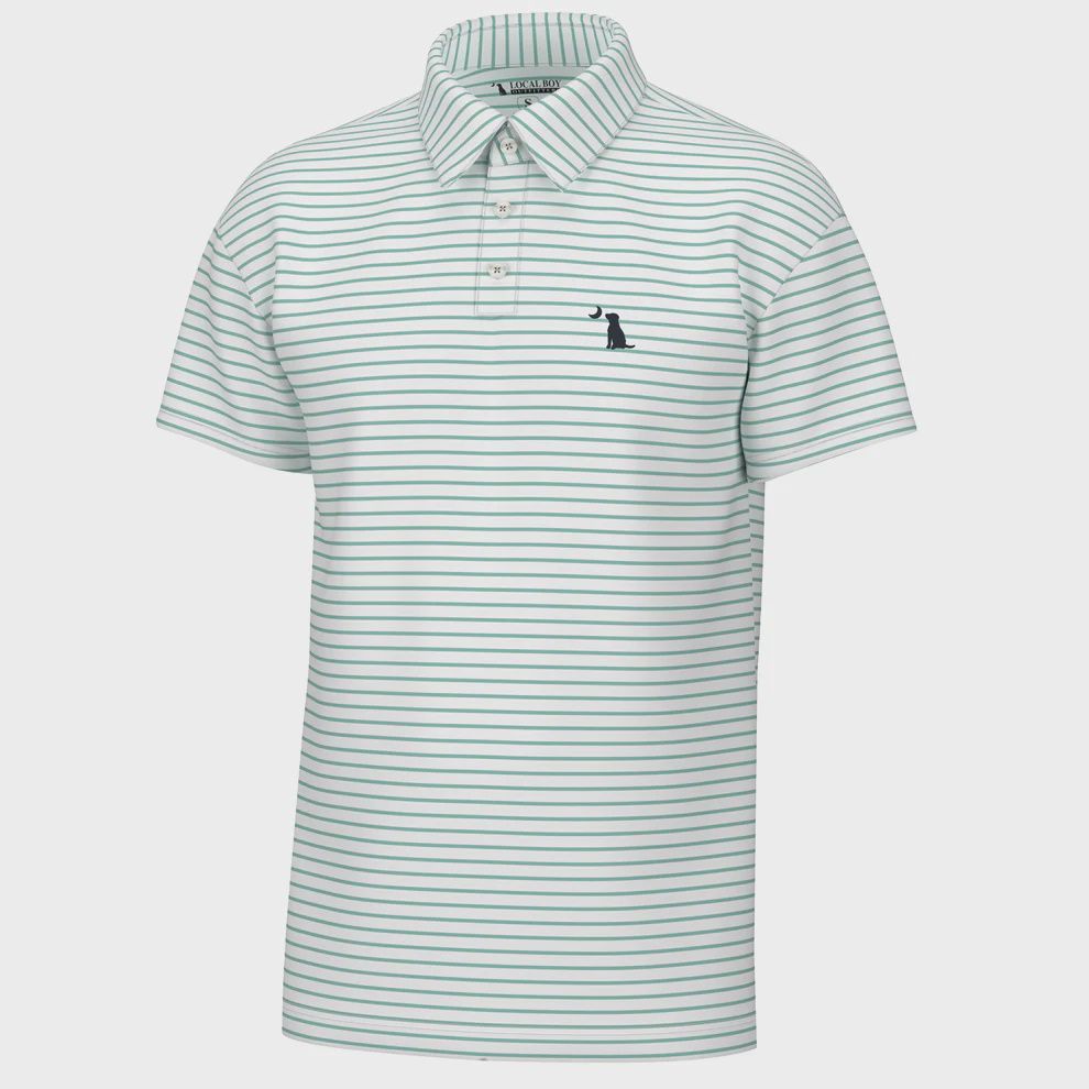 Edisto Polo - Turquoise/White
