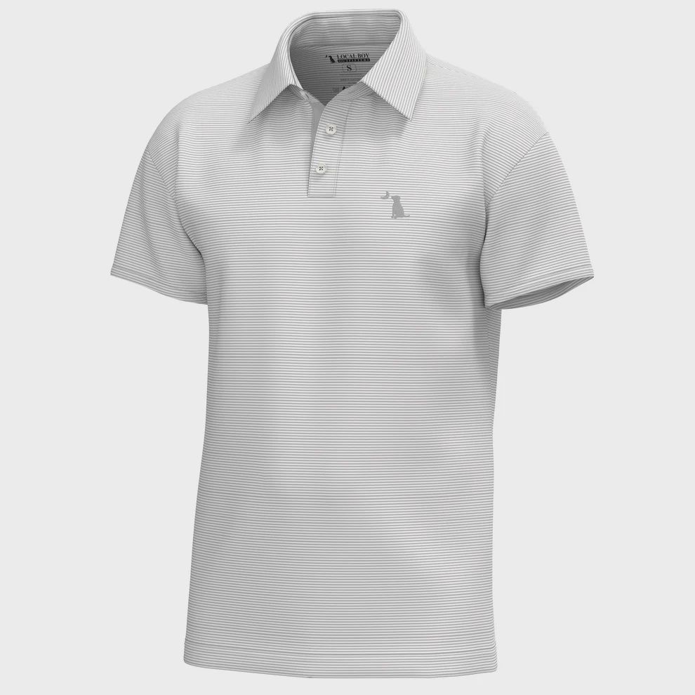 Palms Polo - Light Gray/White