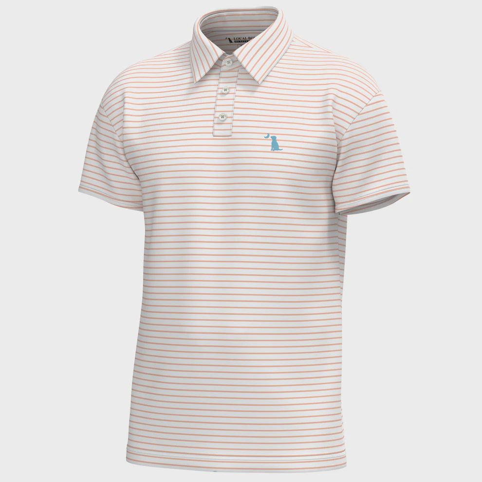 Edisto Polo - Peach/White