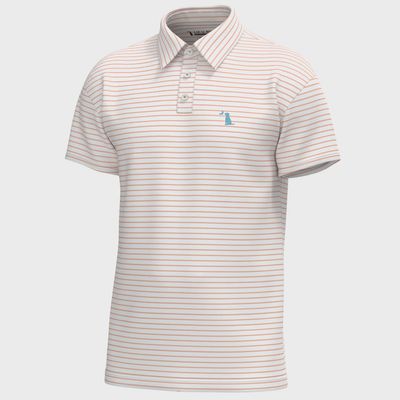 Edisto Polo - Peach/White