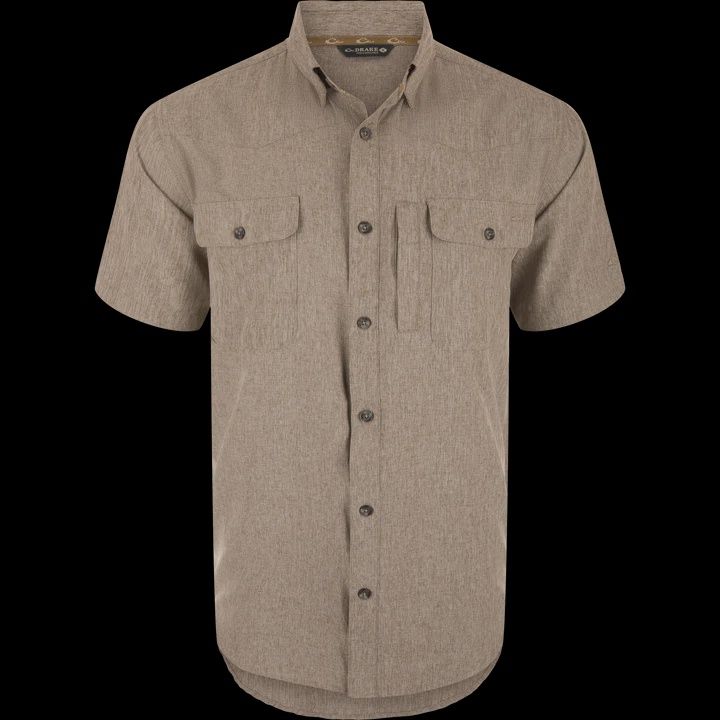 Men's Cinco Ranch Chambray Performance Short Sleeve Shirt - Crocodile