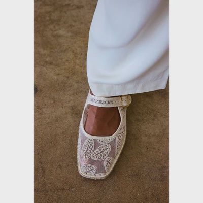Meg Mary Jane Flat - Ivory Floral