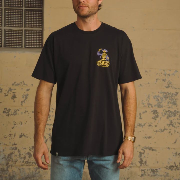 Howdy Stranger Vintage Short Sleeve T-Shirt - Black