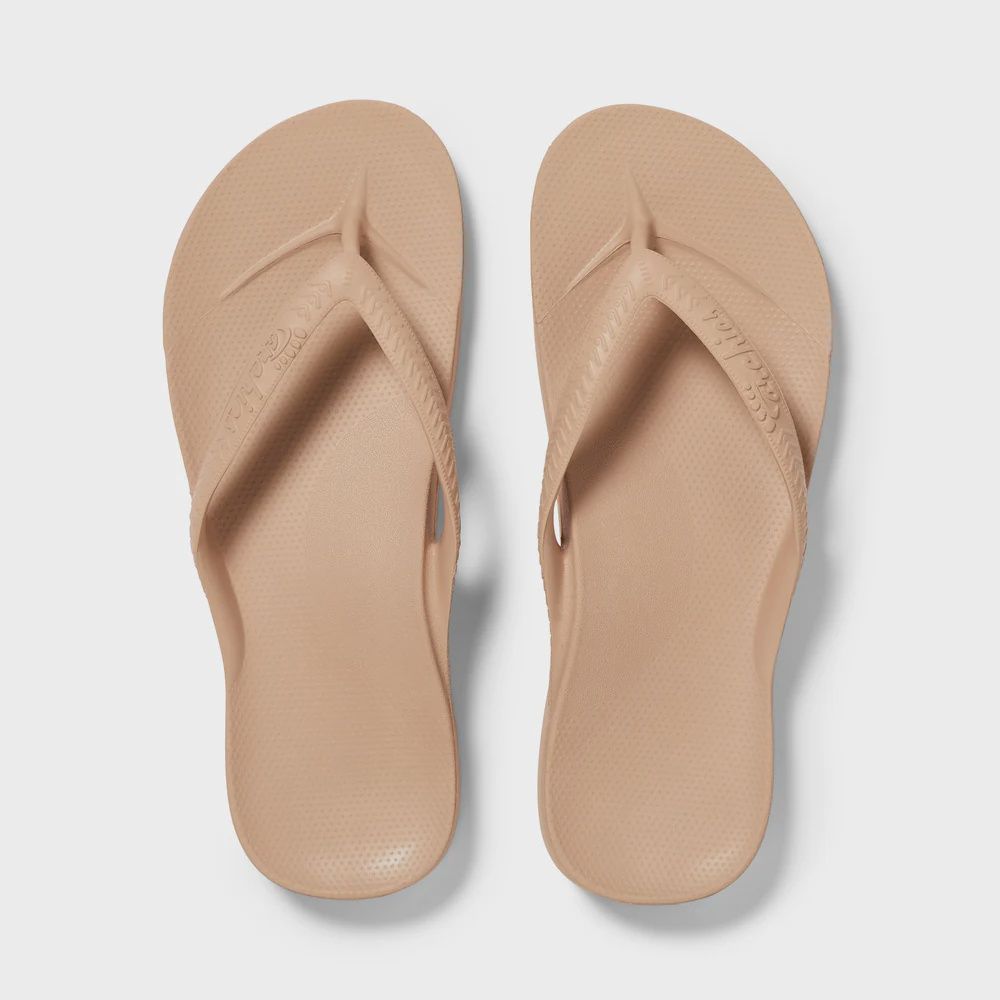 Arch Support Flip Flops - Tan
