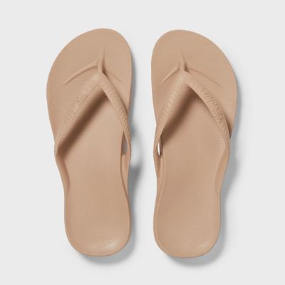 Arch Support Flip Flops - Tan