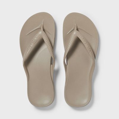 Arch Support Flip Flops - Taupe