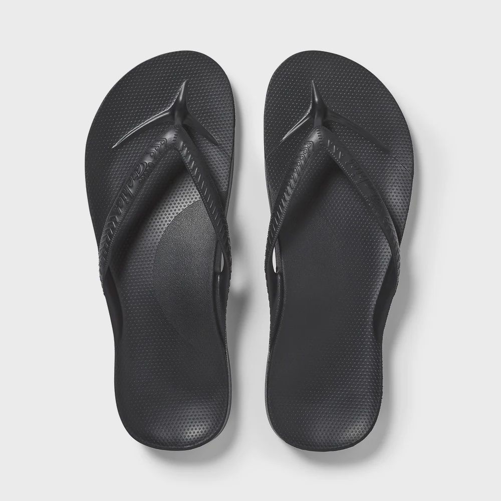 Arch Support Flip Flops - Black