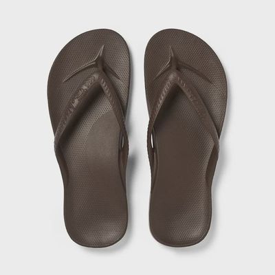 Arch Support Flip Flops - Brown