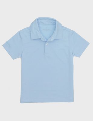 Gulfport Polo Short Sleeve - Powder Blue Stripe