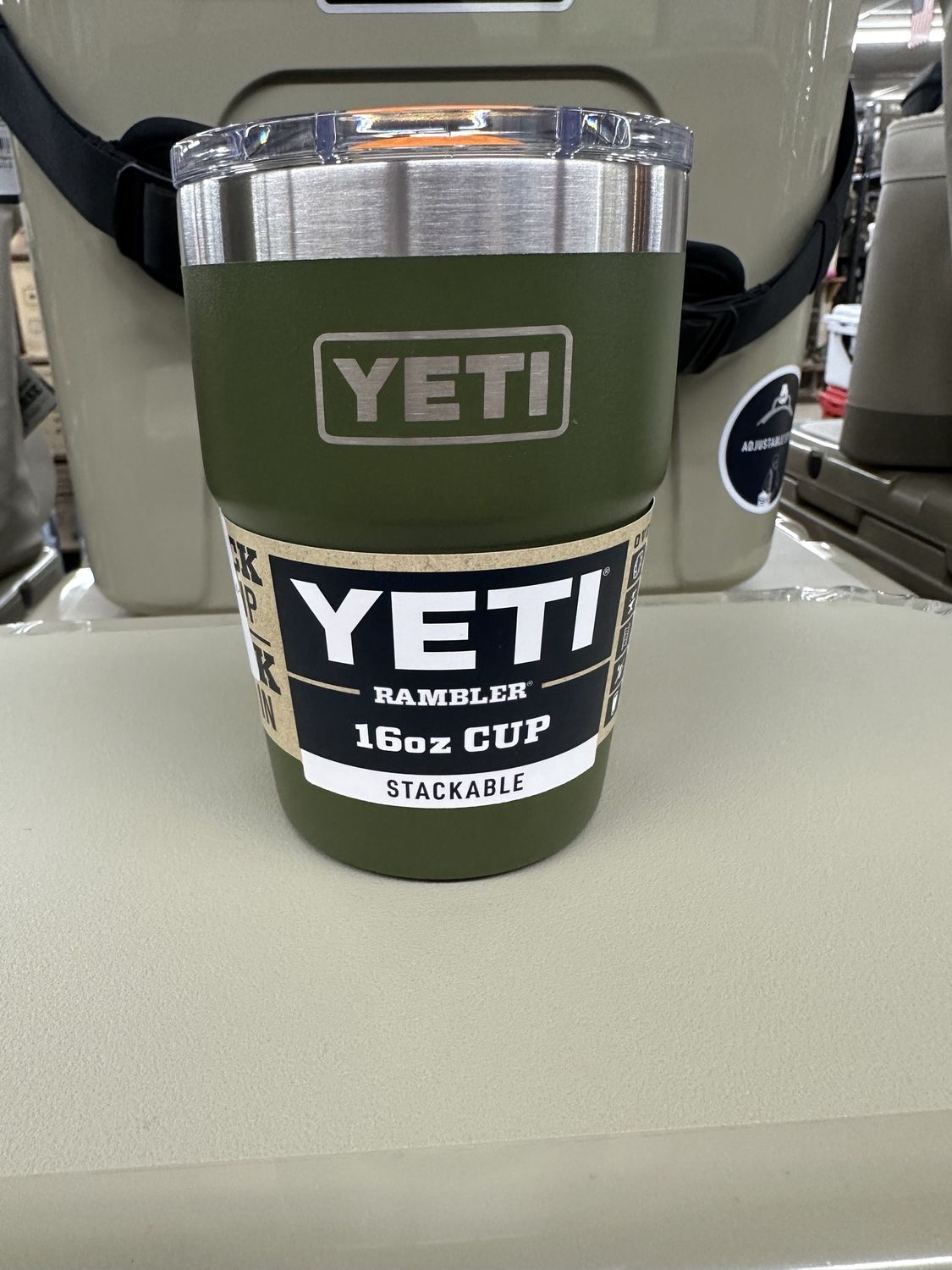 Rambler 16oz Stackable Cup W/ MS Lid - Olive/ King Crab Orange