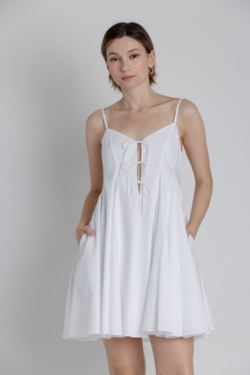 The Eloise Poplin Mini Dress - White