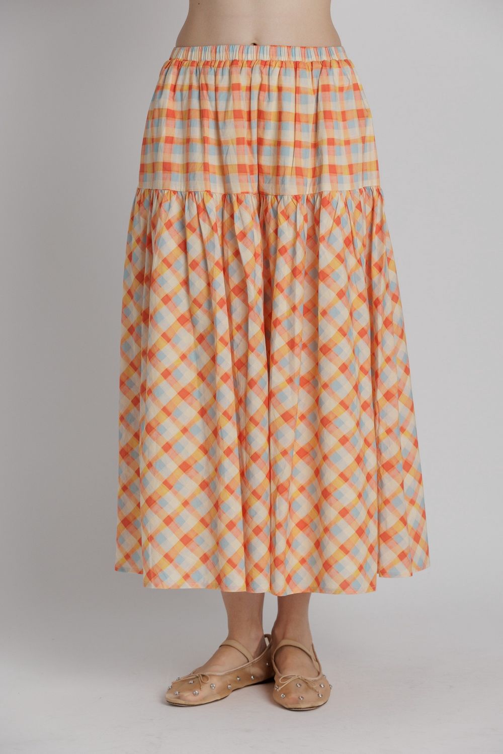 The Briar Plaid Midi Skirt- Multi