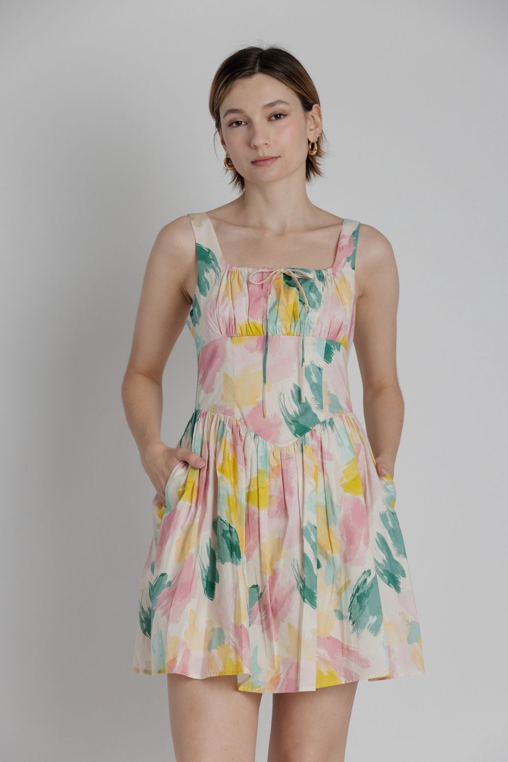 The Watercolor Muse Mini Dress - Multi