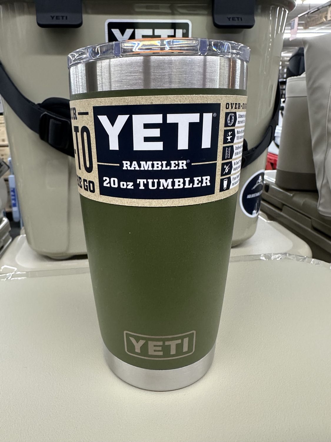 Rambler 20oz Tumbler W/ MS Lid - Olive/ King Crab Orange