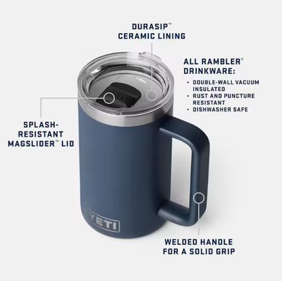 Rambler 24oz Ceramic Lined Mug 2.0 W/ MS Lid - Cape Taupe