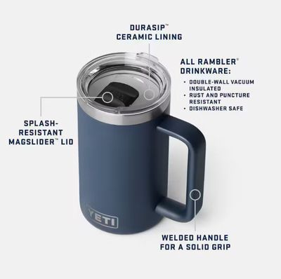 Rambler 24oz Ceramic Lined Mug 2.0 W/ MS Lid - Seafoam