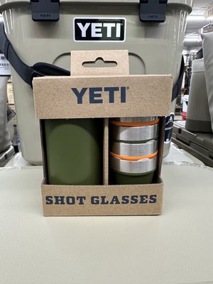 Shot Glasses &amp; Case - Olive/ King Crab Orange